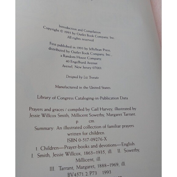 Prayers and Graces by Gail Harvey 1993 JellyBean Press Hardcover Great Condition - Picture 4 of 9